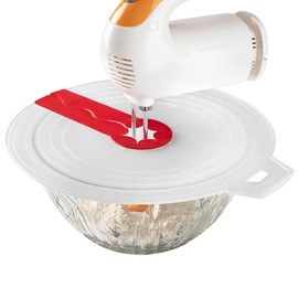 ISPONRE 12 Inches Silicone Hand Mixer Splatter Guard, Compatible with Most Mixing Bowl Sizes and Types, Splash Guard for Hand Held Mixer, Shield for Crockpot