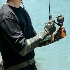 Outdoor Fishing UV Protection Cooling Arm Sleeves Hiking Blue/L 2ea