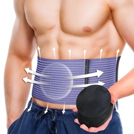 BLITZU Umbilical Hernia Belt for Men & Women, Abdominal Binder Adjustable Truss Support with 2 Compression Pads for Naval, Ventral, Incisional, Epigastric, Belly Button Hernias, Pre Post Surgery 4XL