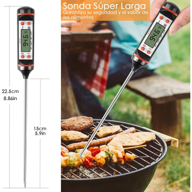 Uplayteck Termómetro Digital de Cocina para Carne – Sonda Superlarga,