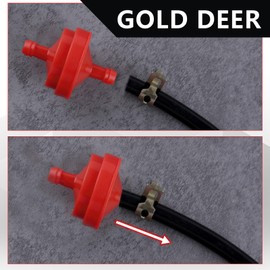 GOLD DEER 3Pack Lawn Mower 1/4 Inch Inline Gas Fuel Filter Small Engine Fuel Filter Replacement for Briggs Stratton Craftsman Toro 394358s 56679 394358 394358S 7014359YP 56679MA with 6 Pcs Fuel Clamps