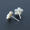925 Sterling Silver White Flower Cherry blossom Stud Earring, Metal