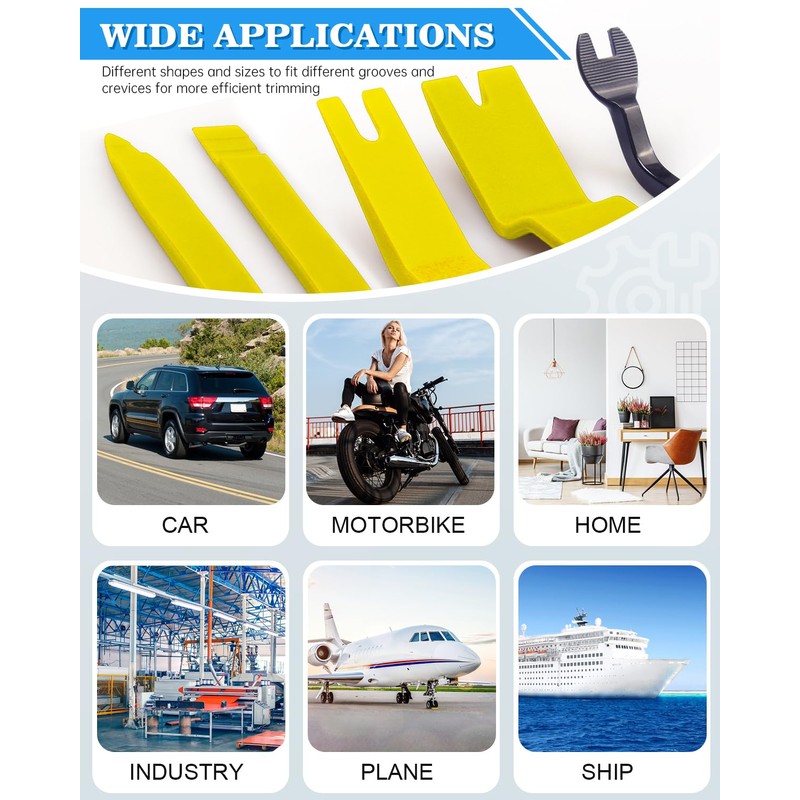 Poraxy 19Pcs Trim Removal Tool,Car Panel Door Audio Trim Removal