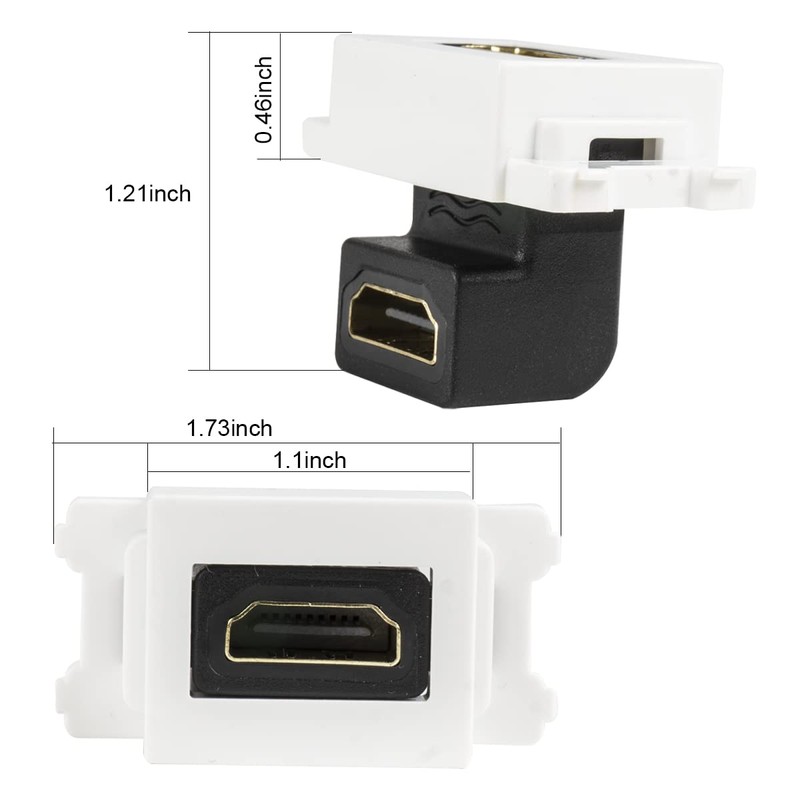 Wumedy 4K HDMI Keystone Jack Elbow Module 2.0 90 Degree