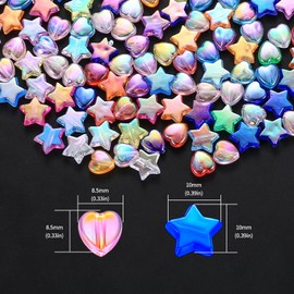 Pack of 700 Beads for Bracelets, Beads for Threading, Colourful Star Shape Beads and Heart Beads, Acrylic Craft Beads for Threading for DIY Crafts Bracelets Jewellery Making Necklaces DIY