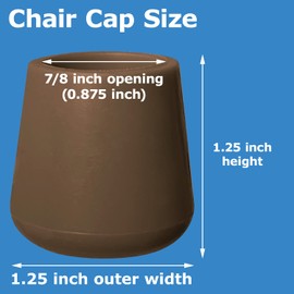 4 Rubber Chair Leg Caps 7/8 Inch Rubber Folding Chair Leg Caps, Non-Slip Chair Leg Floor Protectors for Hardwood Floors, Chair Leg Tips Caps 7/8 Inch Rubber Table Feet Cover Gripper Pads (Beige/Brown)
