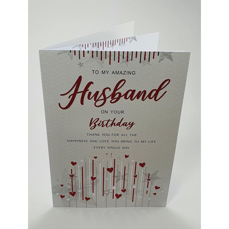 to My Amazing Husband Birthday Card - Size 6" X