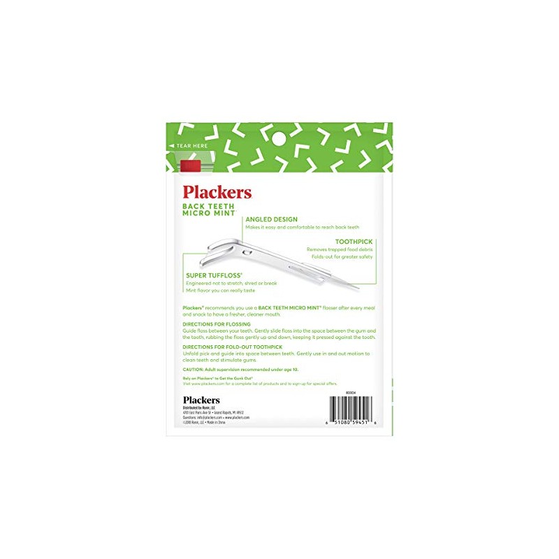 PLACKERS Right Angle Easy Flossing, Mint 75 ea (Pack of