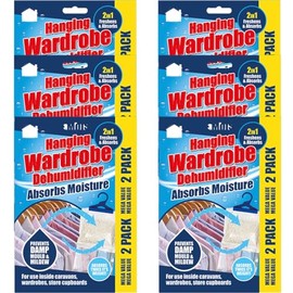 Zale Yardley Dehumidifier Bags, Wardrobe Dehumidifier, Disposable Dehumidifier Condensation Remover Interior Damp Moisture Absorber For Home, Bedroom, Wardrobe, Cupboards, Caravan, or Garage (12 Pack)