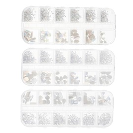 Healvian Flatback Nail Rhinestones Charms Quality Nail Gems for Convenient Storage for Home Use Compartment Design