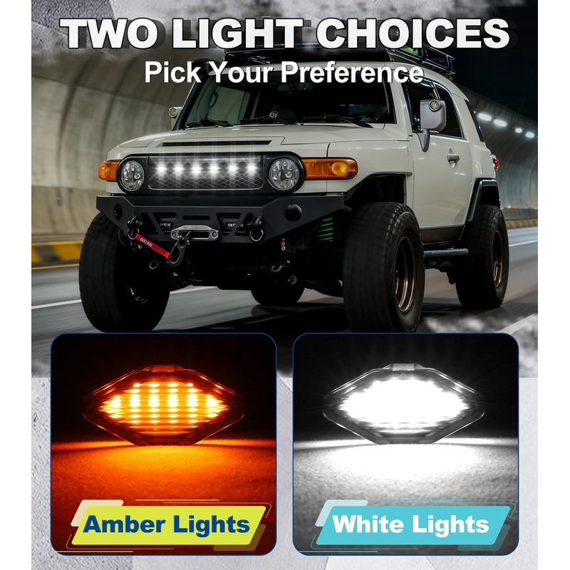 LED Grill Lights for 2007-2022 Toyota FJ Cruiser Accessories Raptor