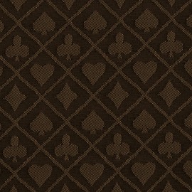 GSE Two-Tone Poker Table Suited Speed Cloth. Casino Table Cloth with Diamonds Hearts Clubs and Spades Patterns, Waterproof Tablecloth for Poker Tables (Chocolate)