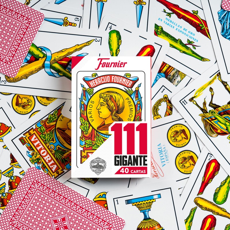 Fournier #111 Large Deck of 40 Giant Cards - Red