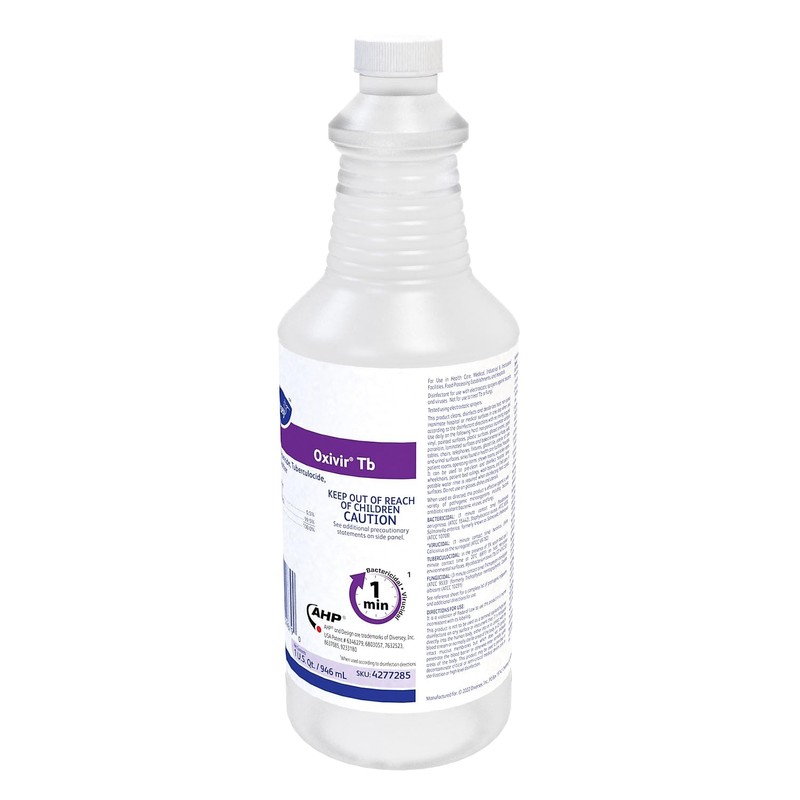 Oxivir Diversey 4277285 Tb Liquid Disinfectant Cleaner, Hospital Grade Accelerated