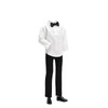 BARWA 3pc Doll Clothes Black Tuxedo Suit with Tie White