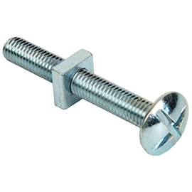 Merriway BH04837 (8 Pcs) Pack of 8 Cross Slotted Truss Head Roofing Bolts with Nuts M6 x 45mm - Pack of 8 Pieces