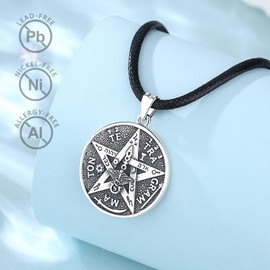 EUDORA Harmony Ball 925 Sterling Silver Pentagram Necklace for Women Men, Vintage Amulet Energy Pendant Guardian Star Jewelry Mother's Day Father's Day Gift for Women Men, 24inch