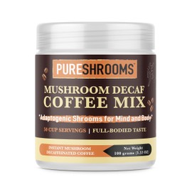 PureShrooms Decaf Mushroom Coffee w/Ultra Concentrated Organic Lion's Mane & Cordyceps 10:1 - Made in North America (Net Wt. 100g/3.53oz)