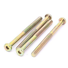 IIVVERR M8 x 100mm Male Threaded Hex Socket Head Cap Screw Bolt Bronze Tone 4 Pcs (M8 x 100 mm macho roscado hexagonal cabeza cabeza tornillo tornillo bronce tono 4 piezas
