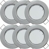6er Set Flache SMD LED Modul Einbauleuchten, STEP DIMMBAR, Edelstahl