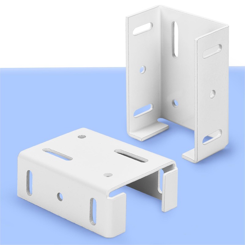 Heavy Duty 2-3/4 inches Rails Brackets Kit, White Alluminum Fence