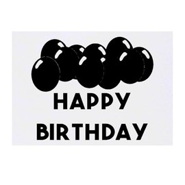 'Black Birthday Balloons' Temporary Tattoo - Water Resistant, Skin-Safe, Non-Toxic Transfer (TO00083541)