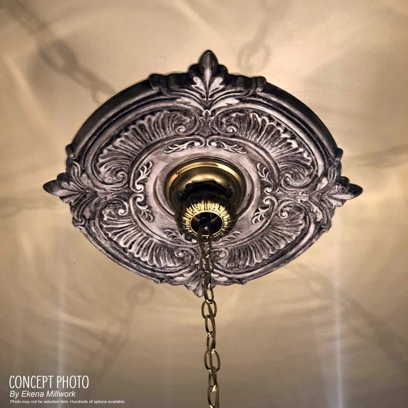 Ekena Millwork CMP19AT Attica Thermoformed PVC Ceiling Medallion (Fits Canopies