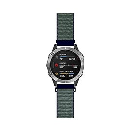 Correa de malla deportiva compatible con Garmin fenix 7/6 Pro/zafiro/solar correa de repuesto de nailon tela de 22 mm - (23#) S