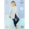 King Cole Girls Knitting Pattern Bobble Cardigan and Easy Lace