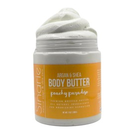 Sinarie Whipped Body Butter with Argan Oil, Shea & Cocoa Butter - Deep Moisture, 7 oz. (7 oz., Peachy Paradise)