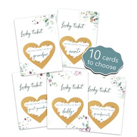 Jolicoon 10 Pregnancy announcement scratch cards - 10 Scratch cards of your choice with envelopes - Baby announcement baby