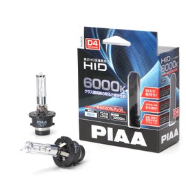 PIAA HL604 HID Bulbs for Headlights, Genuine Replacement, 6000K, Blue White, 3200 lm, D4R/D4S, Compatible with Vehicle Inspections, Pack of 2