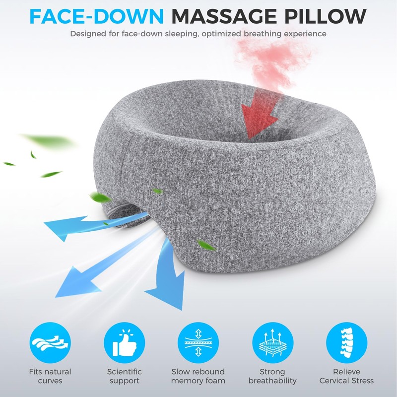 Face Down Pillow, Massage Headrest for Bed, Massage Face Cradle