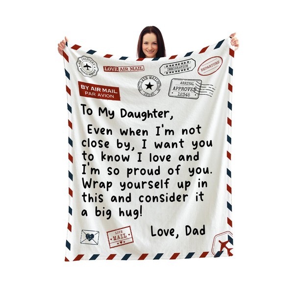 Love Air Mail to My Daughter Blanket - Dad's Heartfelt