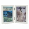 Smiling Art Double Wooden Photo Frame for 2 Photos, Folding