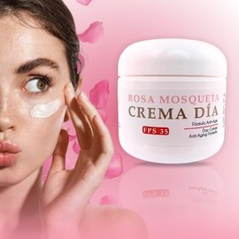 Crema Hidratante Facial de Día con Rosa Mosqueta FPS 35 | Para Mujer | Piel Grasa, Seca y Mixta | Humectante Facial Ligero con Protección Solar | Crem