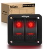 Nilight 2 Gang Rocker Switch Panel 12V 24V DC Red