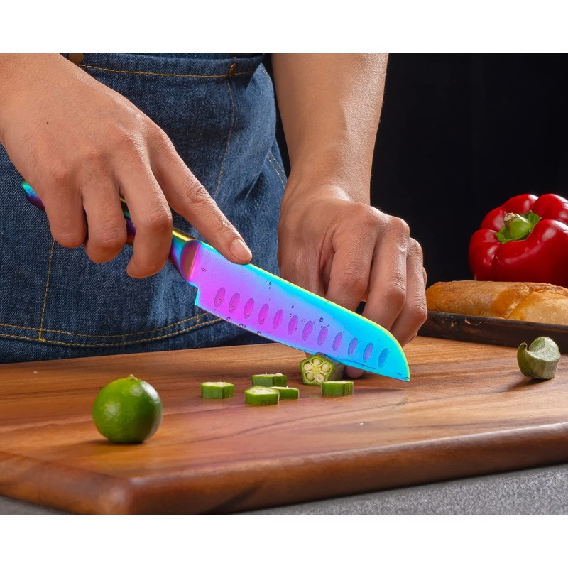 WELLSTAR Santoku Knife 5 Inch, Super Sharp German Steel Kitchen