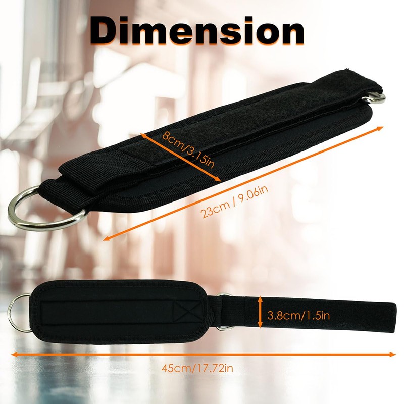 Ankle Straps,Double D-Ring Ankle Resistance Bands Adjustable Wrist Cuffs Kickback