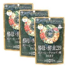 酵母×酵素２１９×コーヒークロロゲン酸ダイエット 粒タイプ【３箱セット】ファイン