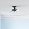 Modern Industrial Semi Flush Mount Ceiling Light with Clear Glass