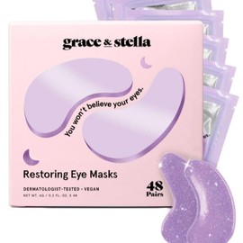 grace & stella under eye masks for dark circles puffy eyes wrinkles hydrating firming smoothing pink blue purple giftsets:_48-pairs Purple (rejuvenating)