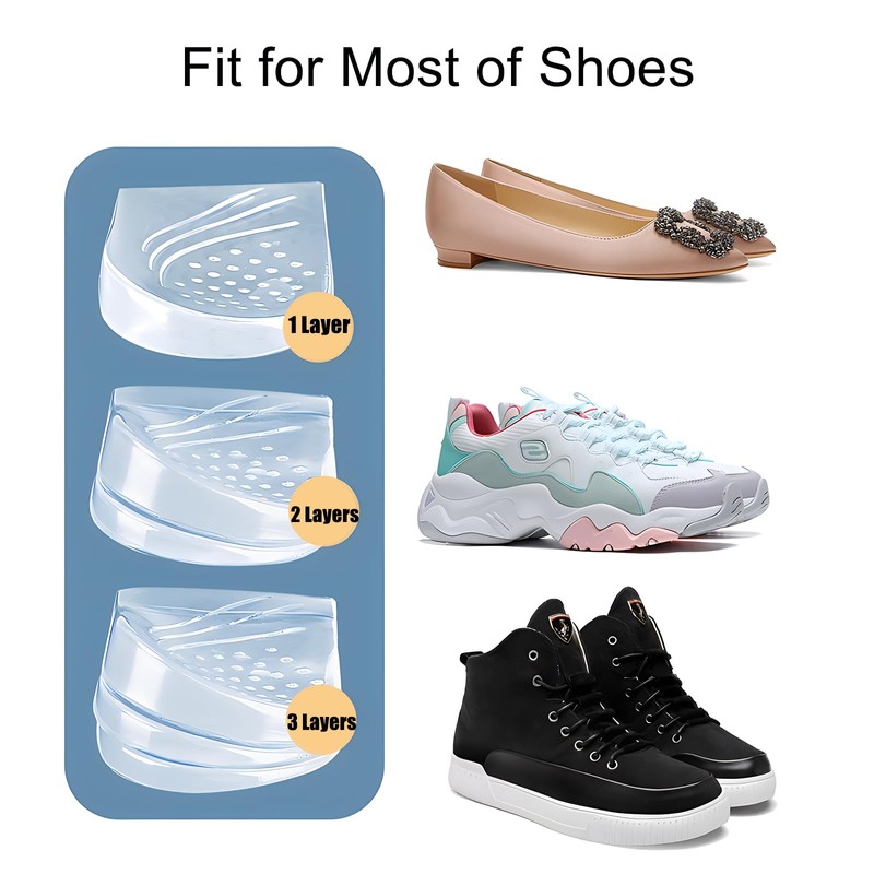 SPORCLO 3 Layer Adjustable Orthopedic Heel Lift for Supination &
