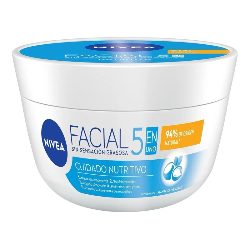 Crema Facial Hidratante Nivea 5en1 Sensación Ligera 375 Seca