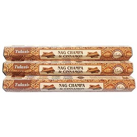 You International Tulasi Nag Champa & Cinnamon Sticks Set of 3, 15 Sticks per Box