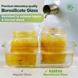 haakaa Baby Food Storage Containers Set,100% Leak-Proof Glass Baby Food Jars with Silicone Lids, Fridge –Freezer & Microwave Safe,4 PCS 7 oz,Pea Green