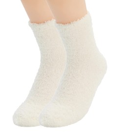 TC The Cheers Snuggle Socks - Extremely Cozy Terry Fluffy Winter Socks (White)