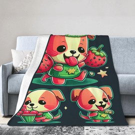 100x125CM Cute Dog Theme Blanket , Animal Print Throw, Soft & Cozy for Adults & Kids, Unique Birthday Gift Blanket, Perfect Home Decor Blanket, Ideal for Couch, Bed, Office, Travel, All Seasons
