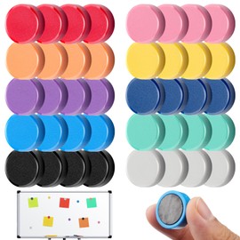 Pack of 40 Fridge Magnets, Whiteboard Magnets for Magnetic Board, Strong Round Magnet, Small, Fridge Magnets Colourful for Locker Magnetic Wall Photo Office School Board