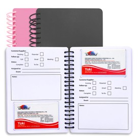 Business Card Organizer Card Holder Book, Portable Credit Card Organizer, Managing All Card Holder Notebook, Cards Holder Manage and Remind Important Matters of Card, Capacity: 58 Crads (Black + Pink)